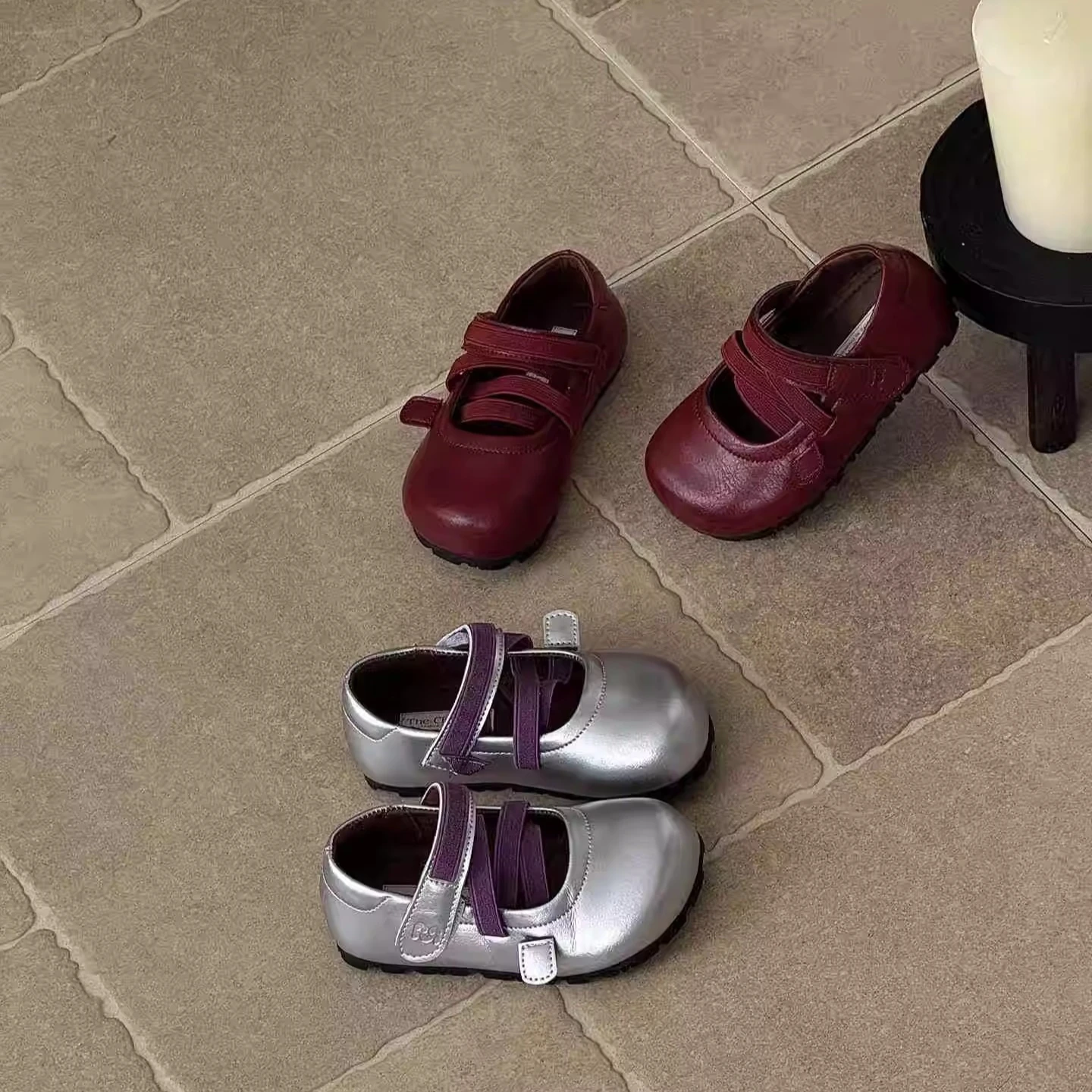 Toddler Girls Strappy Leather Shoes 2026 New Summer Kids Soft Ballet Flats Non-slip Trendy Retro Style School Dance Mary Jane