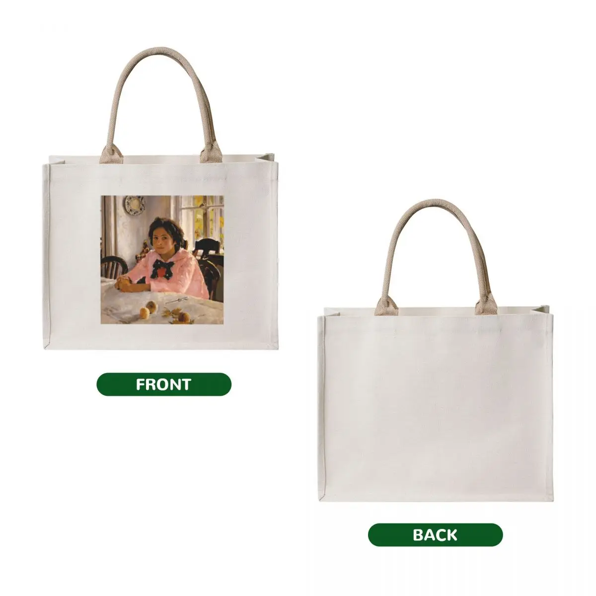 Girl with Peaches Painting by Valentin Serov Tote Bag tote bag screen reusable shopping bags tote bags cloth bags