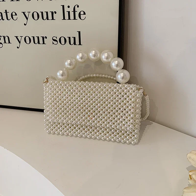 Beading Solid Square Shoulder Bags Cover Exquisite 2024 High Quality Bags for Women Party Temperament Women\'s Handbags Bolsa