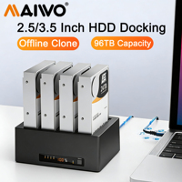 MAIWO 4 Bay Hard Drive Docking Station with Offline Clone for 2.5/3.5'' SATA HDD SSD USB 3.0 SATA 5Gbps with UASP 96TB Capacity