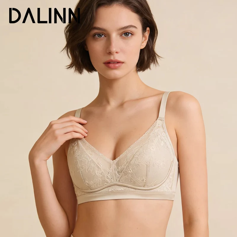 

Женский кружевной бюстгальтер, нижнее белье с подкладкой из натурального шелка, удобное женское белье с чашками 3/4, бюстгальтер с тонкими вставками 2026, черный, зеленый