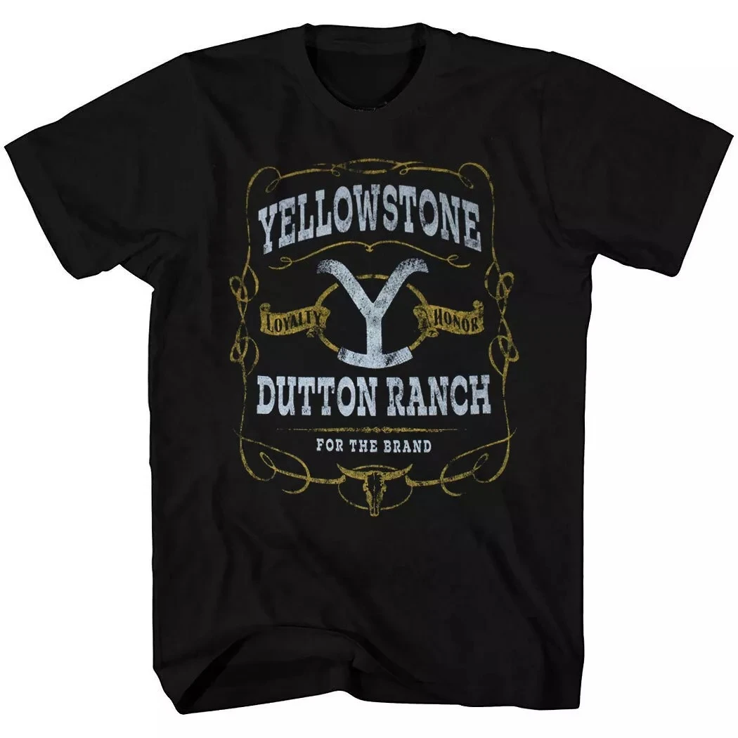 

Yellowstone Dutton Ranch Label T-Shirt Unisex Graphic tee Unisex Men's T-Shirt Black Casual Crew Neck Cotton Tee