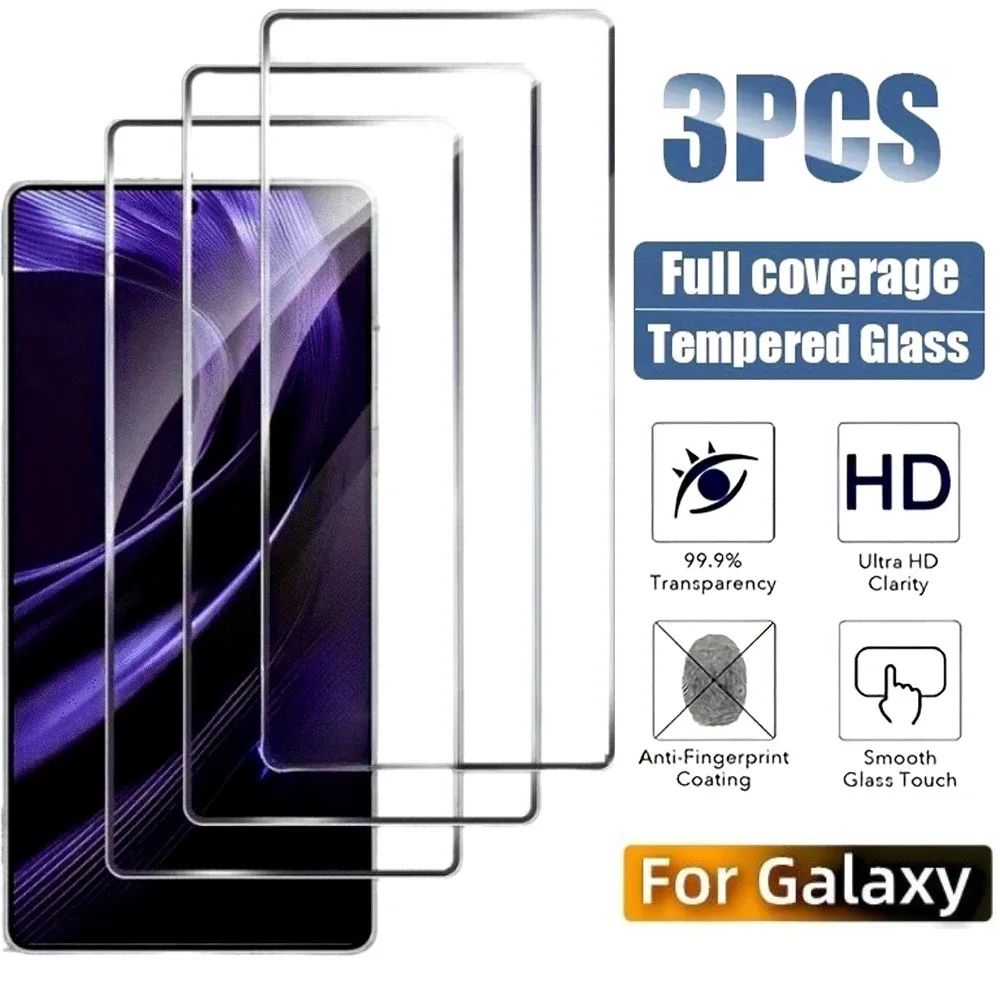 

3 шт. закаленное стекло высокой четкости для Samsung S24 S25 Ultra S23 S22 Plus Защитная пленка для экрана Samsung S25 Edge S21 S23 S24 FE