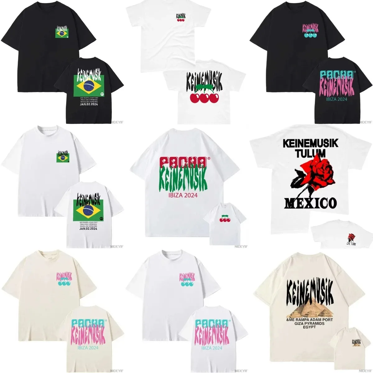 

SS Keinemusik X Pacha T-shirt Women Casual Cotton Graphic Print T Shirt Men Print Street Men Hip Hop Oversized Tops Clothes