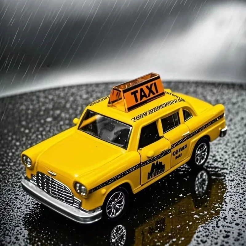In stock /1:36 alloy taxi simulation car, brand new clearance simulation model, collectible ornament/children's toy