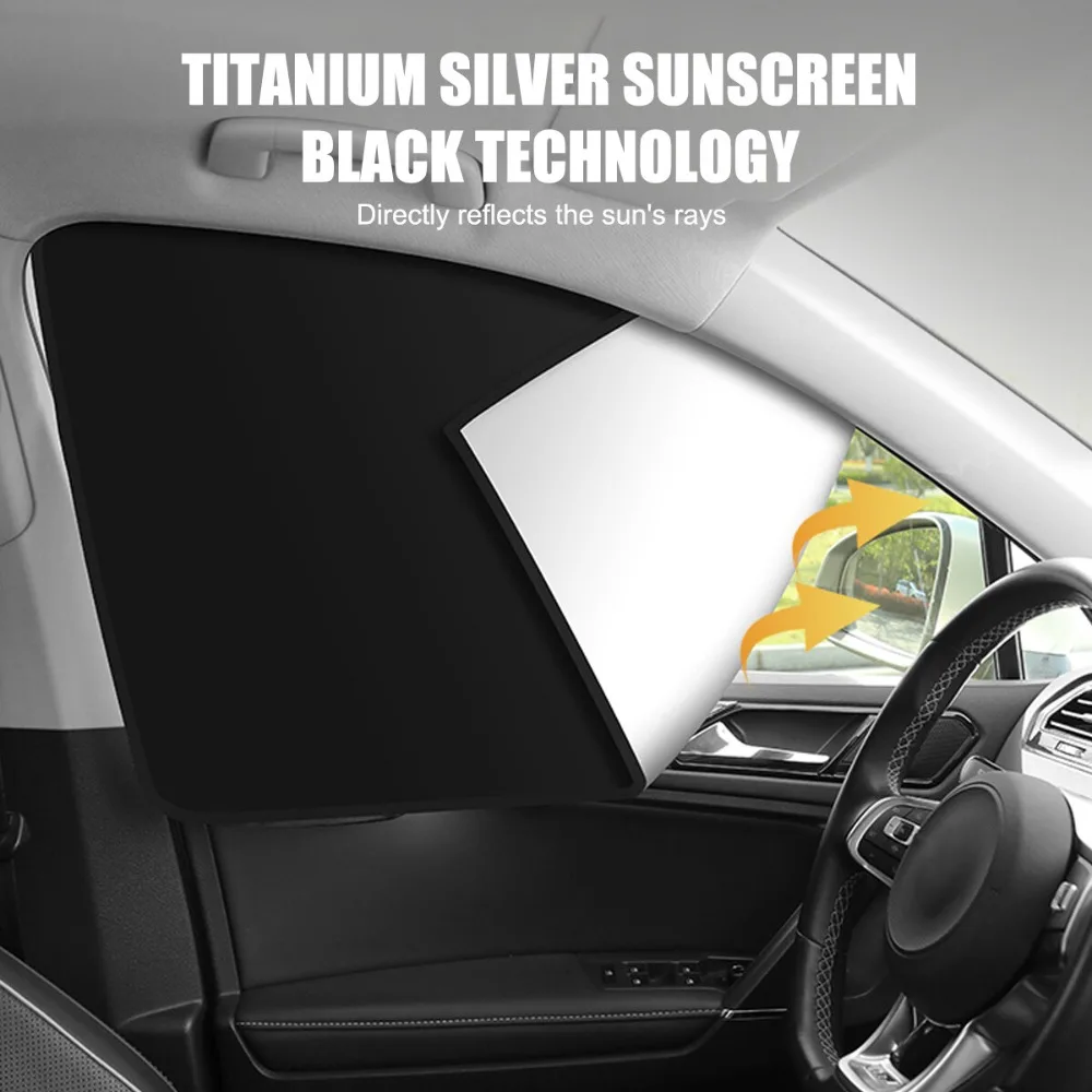 Car Side Window Sun Shade Curtain Summer Sun Protection Sunshade Cover UV Reflective Magnetic Car Privacy Curtains