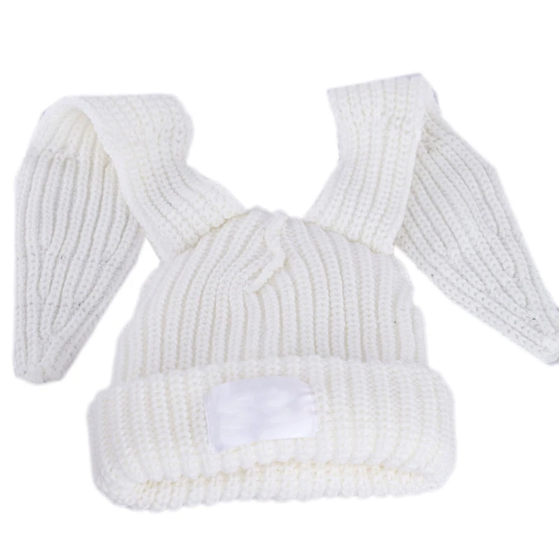 Rabbit Knit Hat Crochet Knitted Hat Skullies Beanie Long Ear Hat Rabbit Hat Ear Hat Funny Hat  for Women Girl Cosplay