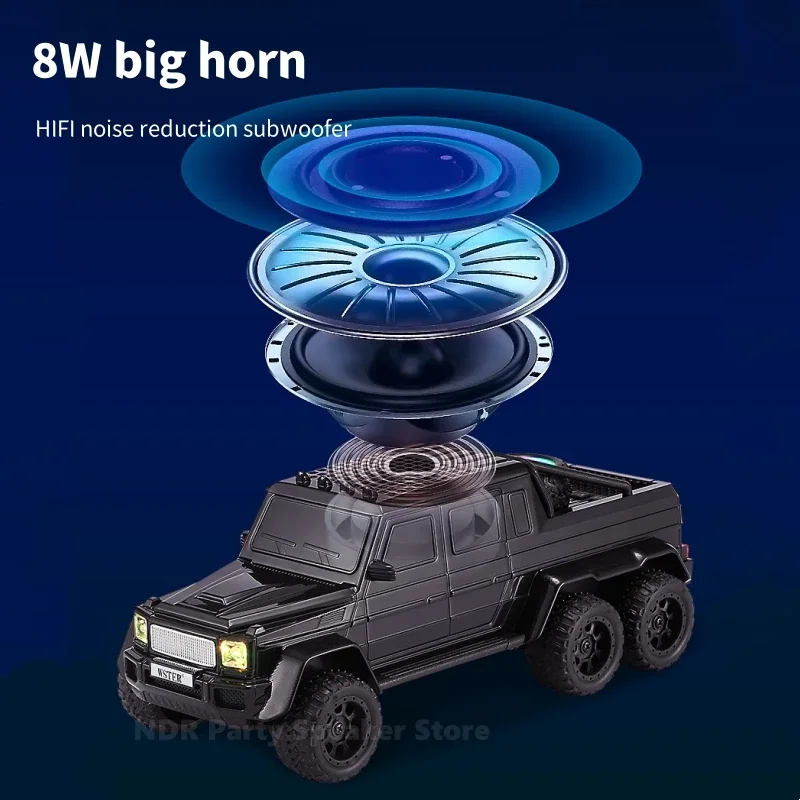 大型重低音ハイパワー8WピックアップトラックスピーカーWS-G63ワイヤレスBT車型ミュージックスピーカー、BT、USB、TF、AUX、FM、TWS対応