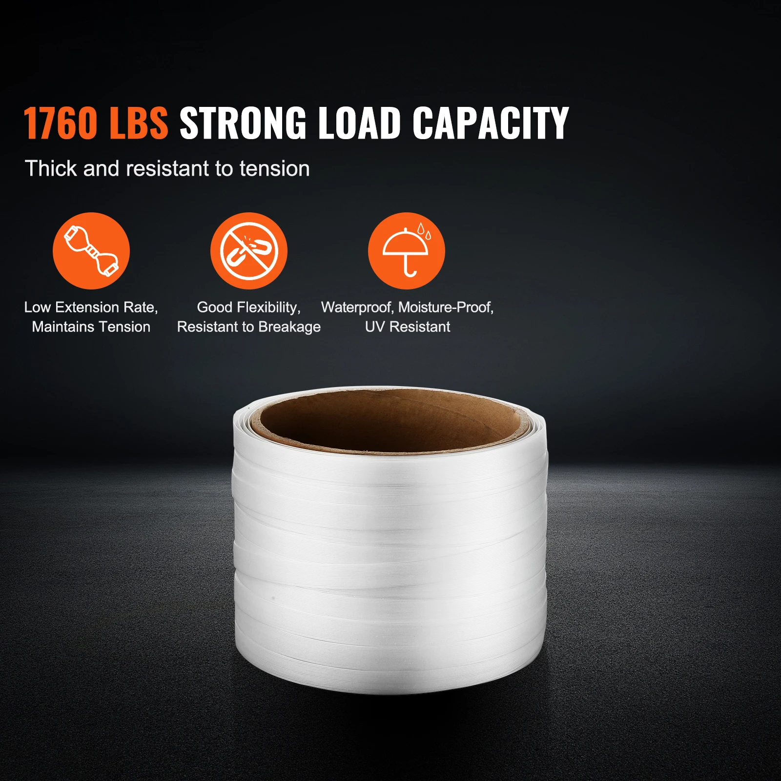 SucceBuy 330/660/1640ft Kemasan Tali Tenun Putih Strapping Roll Banding Pallet Strap Coil Portabel Kuat Bunding Packing Tape