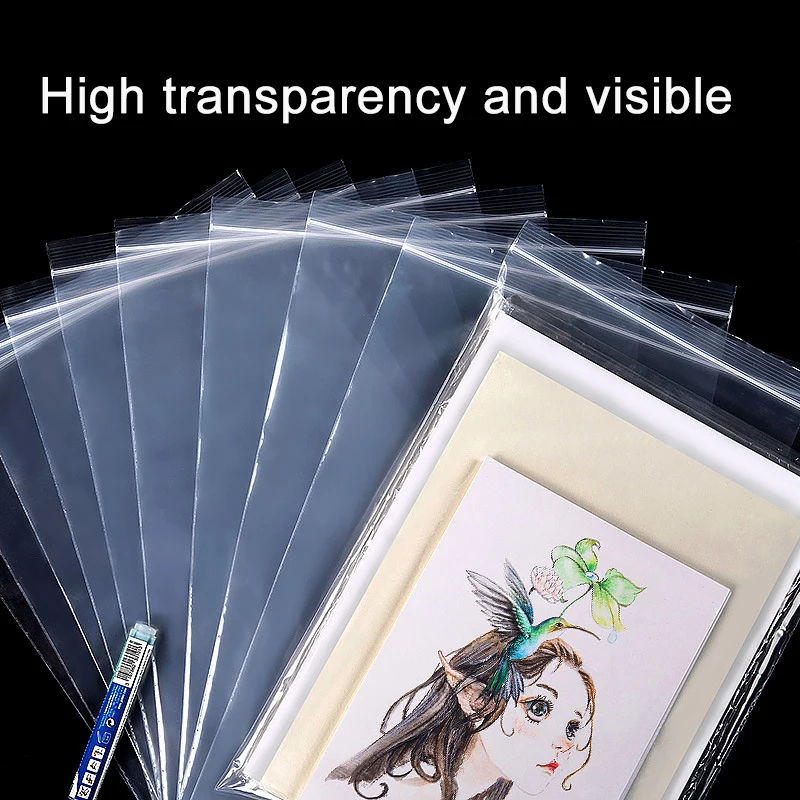 Multiple Size 16K/8K/4K Watercolor Gouache Painting Paper Book Moisture Barrier Plastic Bag For Art Supplies