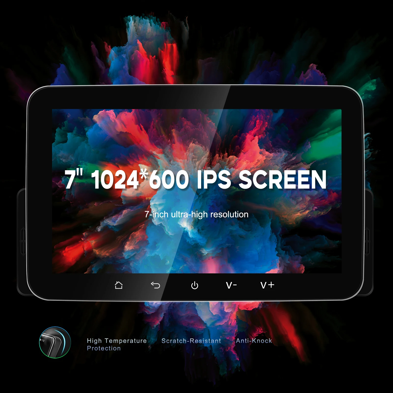Podofo, lettore multimediale per auto con schermo IPS da 7 pollici, sistema Android, formato 1 DIN, 4+64 GB di memoria, processore DSP, navigazione GPS, WiFi, Bluetooth, radio FM RDS, CarPlay