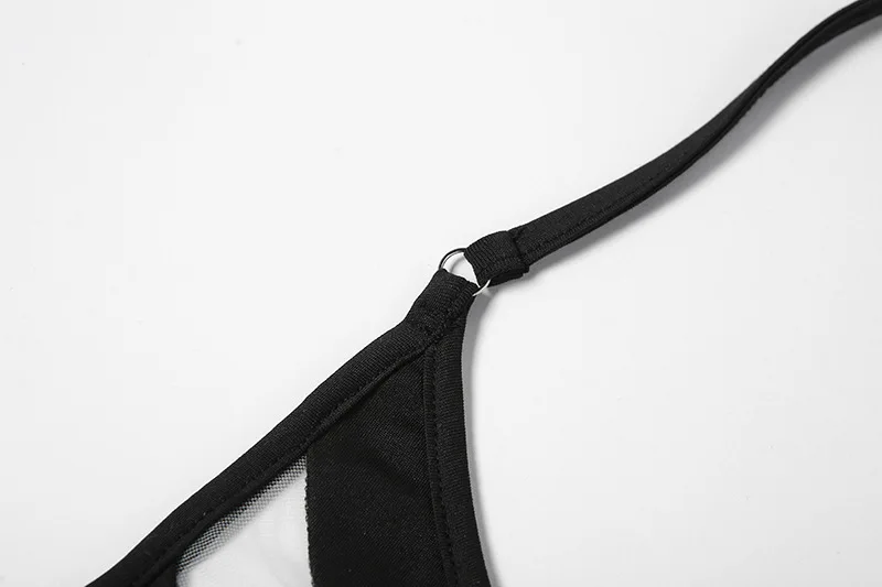 Eine Schulter Mesh Bikinis Bügel V-Bar Bikini Frauen Bademode Weiblichen Badeanzug Zwei-stück Bikini Set Push-Up Badeanzug schwimmen