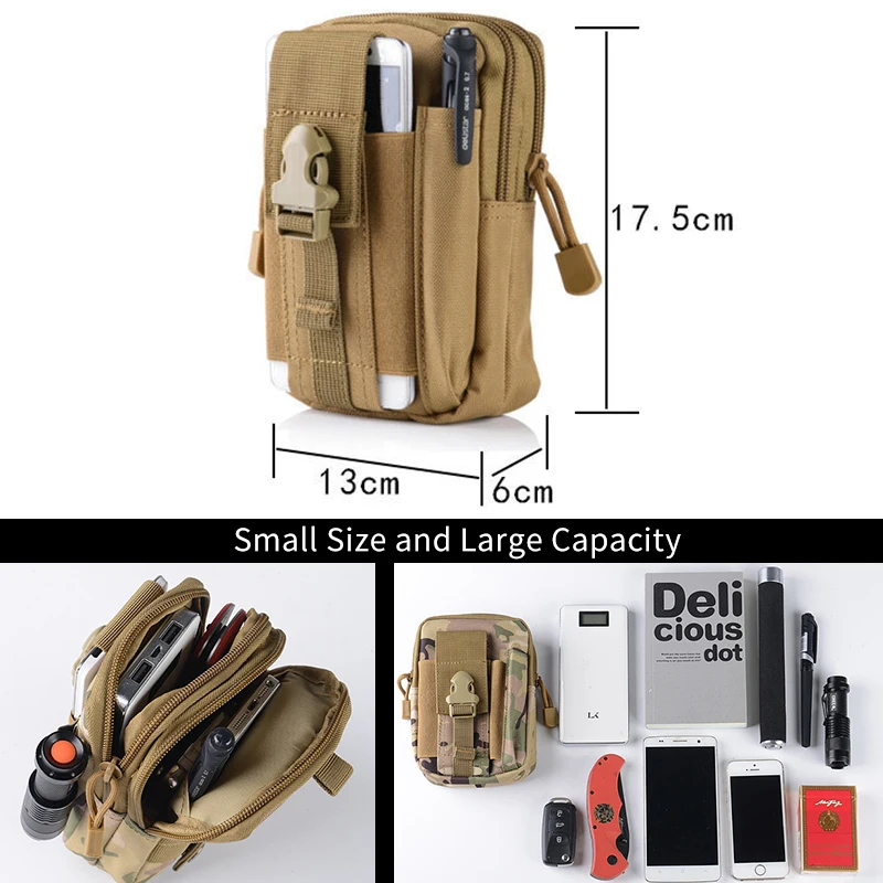 Outdoor Survival Tool Kit Military Pouch Oxford Pack Multiple Pockets Military Waist Pack Camping Equipment Hiking Bag Backpack