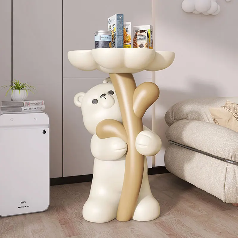 Cute Cartoon Bear Coffee Table Sofa Bedside Table Sundries Organizer Living Room Floor Decorations Desktop Ornaments Home Decor