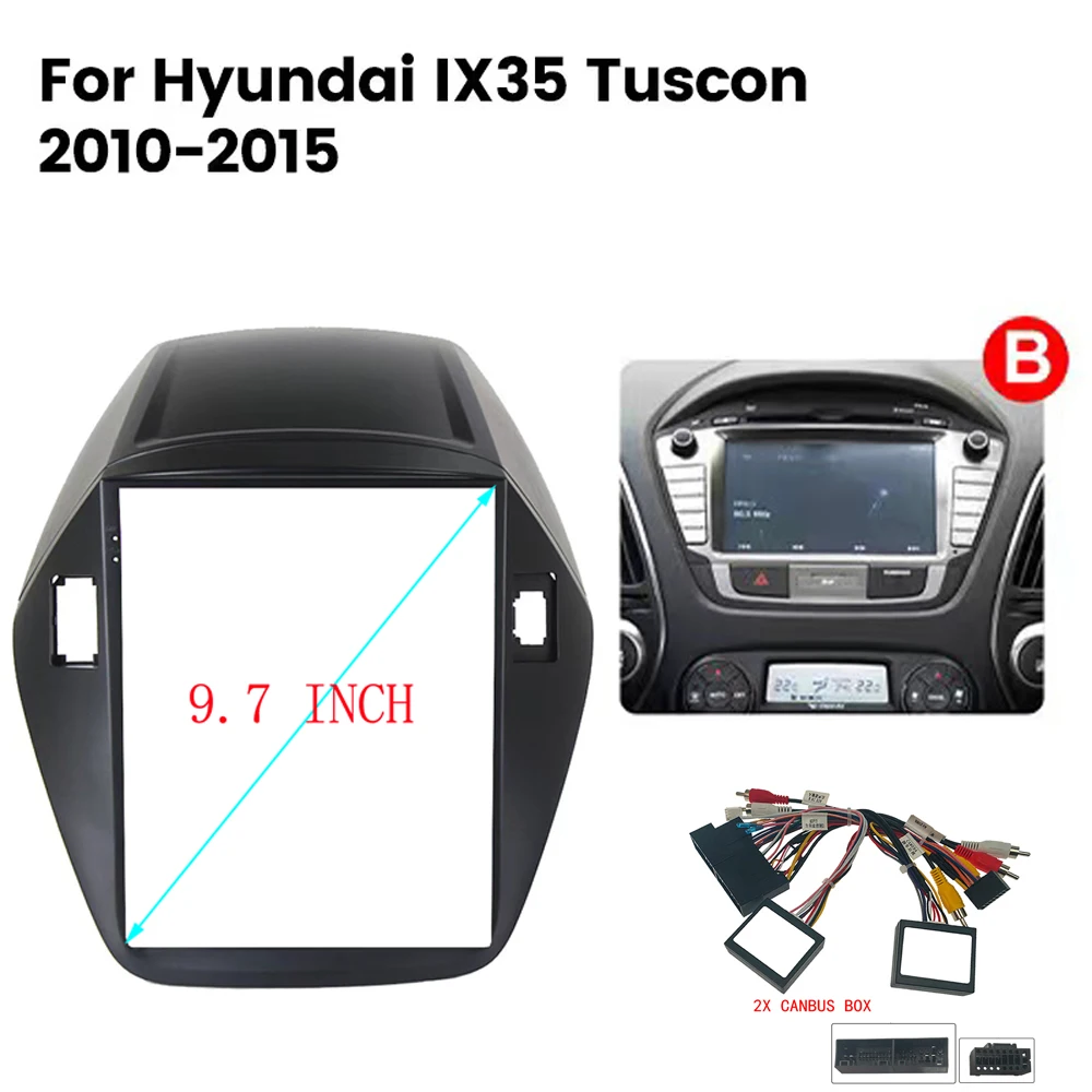 9.7 Inch For 2010-2015 HYUNDAI IX35 Car Radio Fascias Tesla Style Android GPS MP5 Stereo Player 2Din Head Unit Panel Dash Frame