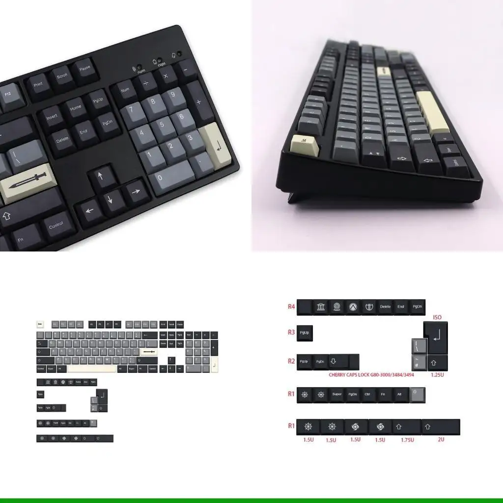 

U55C 134 клавиши/набор колпачков для ключей с вишневым профилем PBT для переключателей MX DZ60 GK61