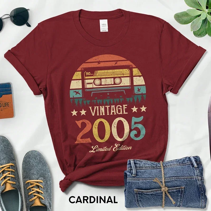 Retro Cassette Vintage Made In 2005 Women T Shirt 20th 20 Years Old Birthday Party Gift Streetwear Ladies Summer Fashion Tshirt