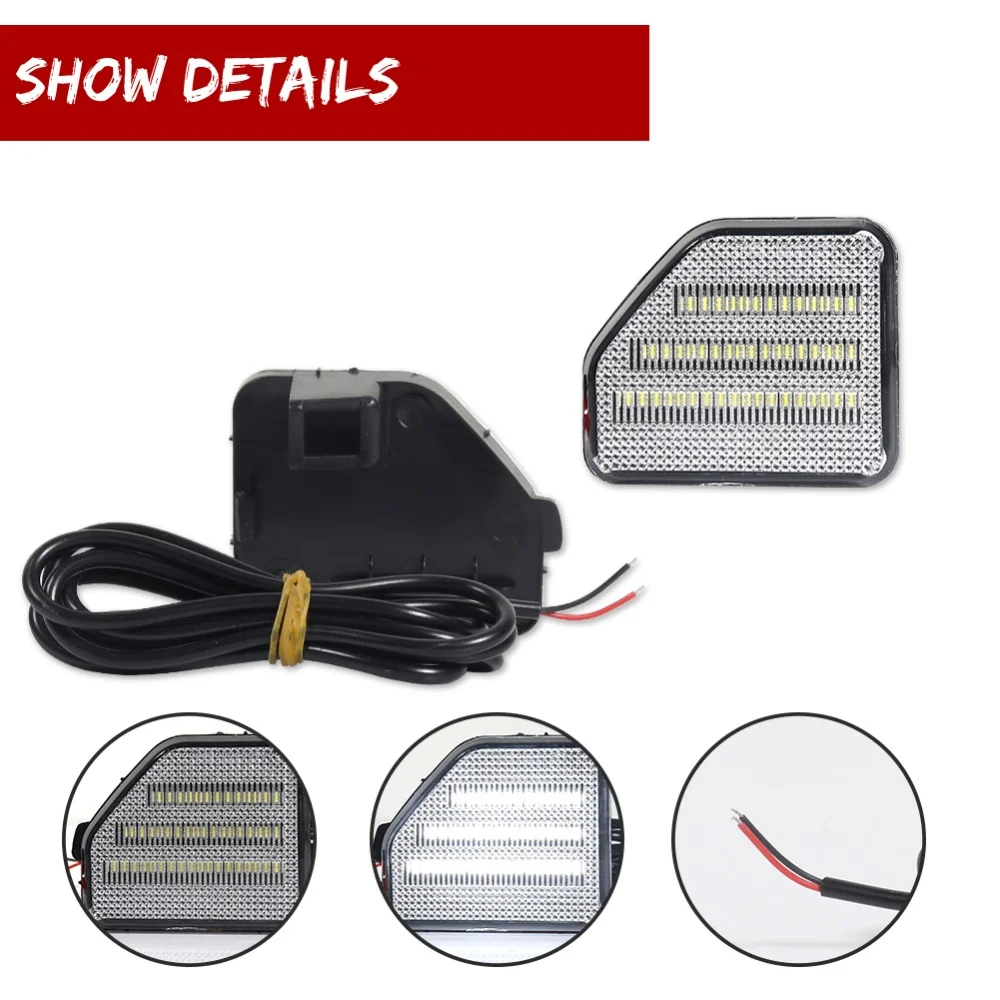 White LED Rear Bumper Reflector Lights Backup Light Rear Searchlight For 2018-up Jeep Wrangler JL Sahara Rubicon MOAB Trims ONLY