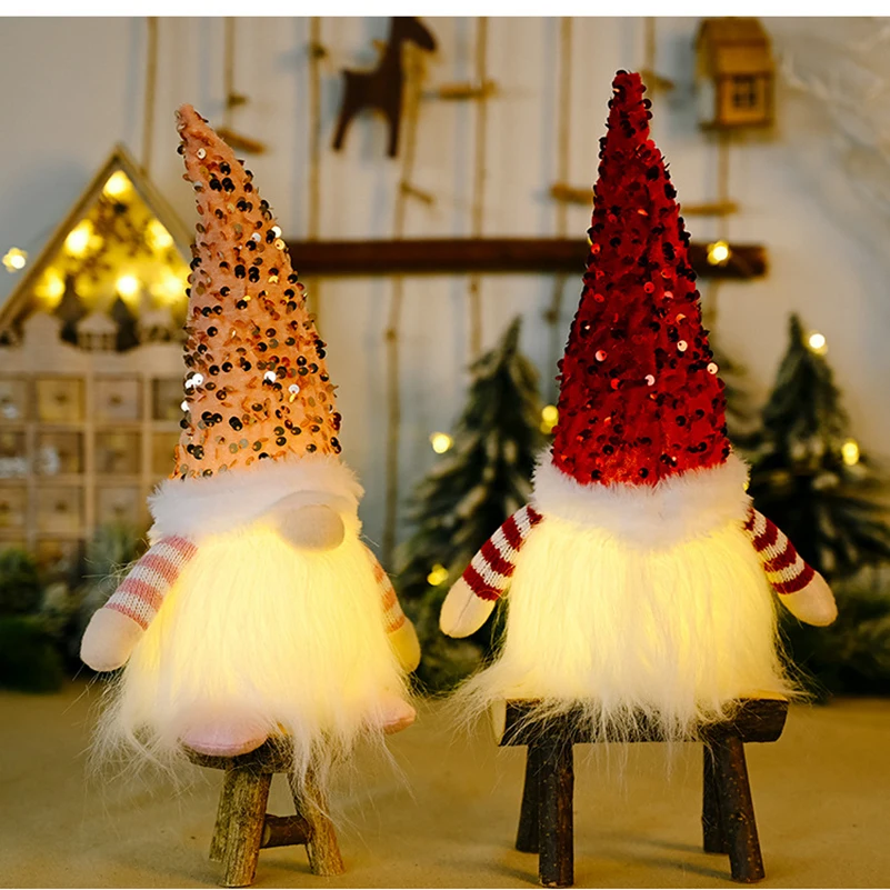 Gnomo elfo bambola di natale da 30cm con decorazioni natalizie a luce Led per la casa natale Navidad capodanno 2023 regali per bambini
