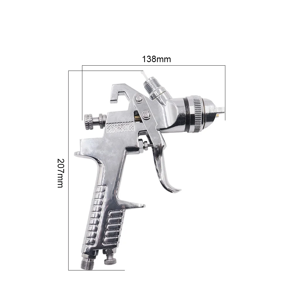 REILYN Air Spray Gun Pressure Type 1.5mm Nozzle with Cup Silver Handle for Automotive Furniture Parts Painting