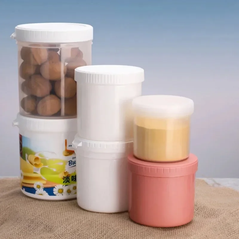 1PCS Empty 1000ML Plastic Jar Round Plastic Bottles Food Grade Refillable Storage Container