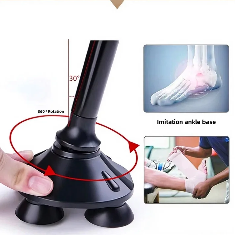 Elderly Adjustable L-ED Walking Cane FM Radio MP3 Smart Safety Fall Alarm Walking Stick Trusty Sticks for The Elder Fathers