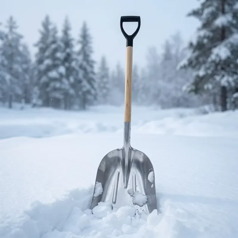 for Aluminum Snow Shovel Spade with Wooden Handle Outdoor Cleaning Scoop Tool Factory Wholesale
