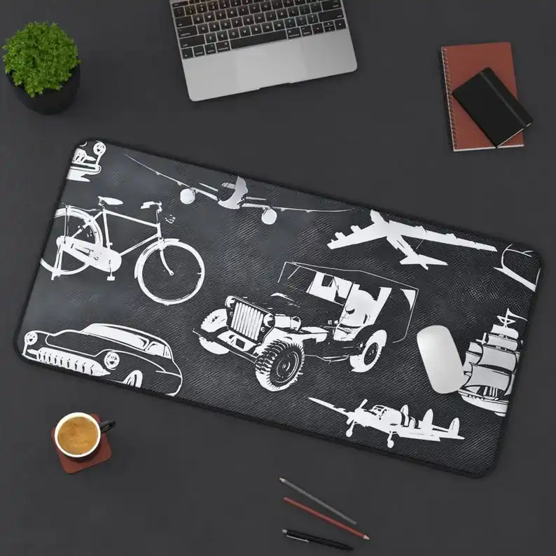 Mouse pad retrô de veículo, tapete de mesa de decoração de escritório de jogo de fantasia, mouse pad à prova d'água antiderrapante, presente perfeito para amigos
