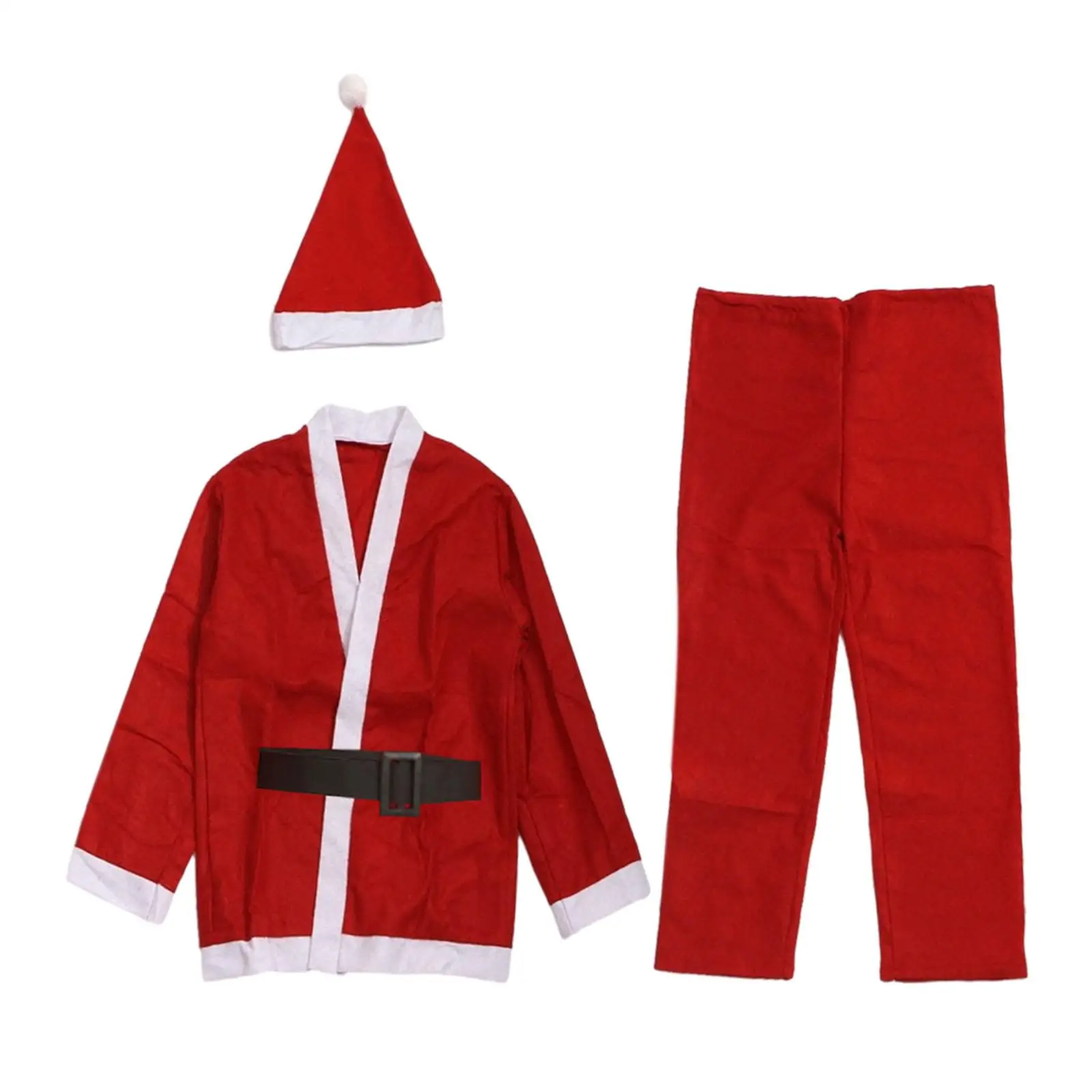 Costume de noël pour enfants, vêtements de père noël rouge avec chapeau et ceinture pour fête de vacances et spectacle sur scène