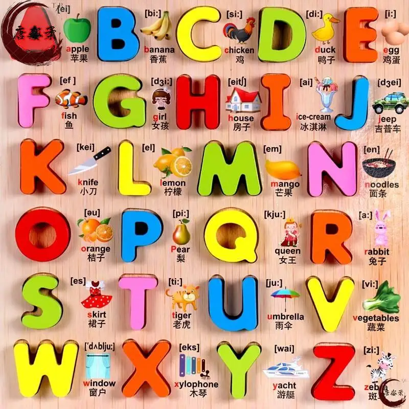 

Развивающая игрушка-головоломка Ab26 Letters Engli bet Puzzle для детей: обучающие блоки для изучения английского языка (большие и малые буквы)