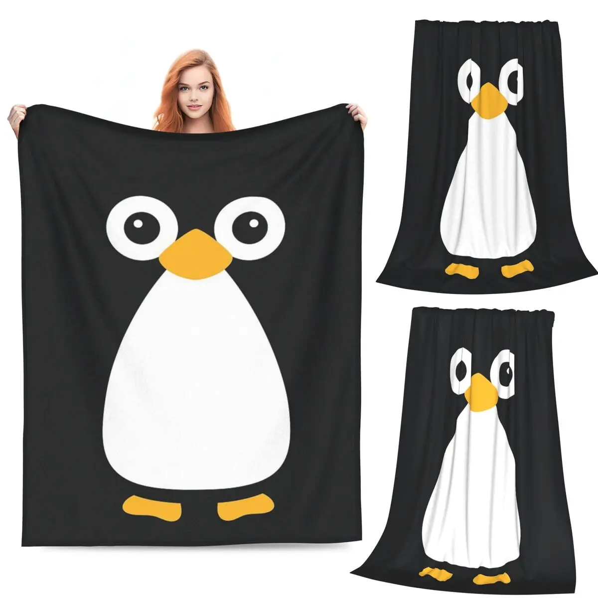

Милое векторное одеяло с пингвином, флисовое одеяло для дивана, легкое одеяло для дома, спальни, офиса, покрывало, одеяло