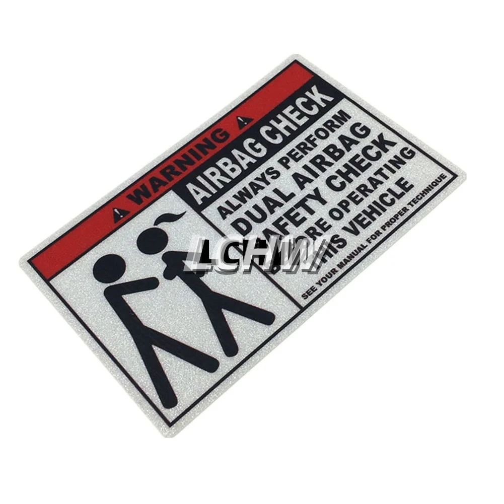 Warning Dual Airbag Safety Check Stickers Decal Car Styling Vinyl Tape Auto Truck Motorbike Fuel Tank Graphics
