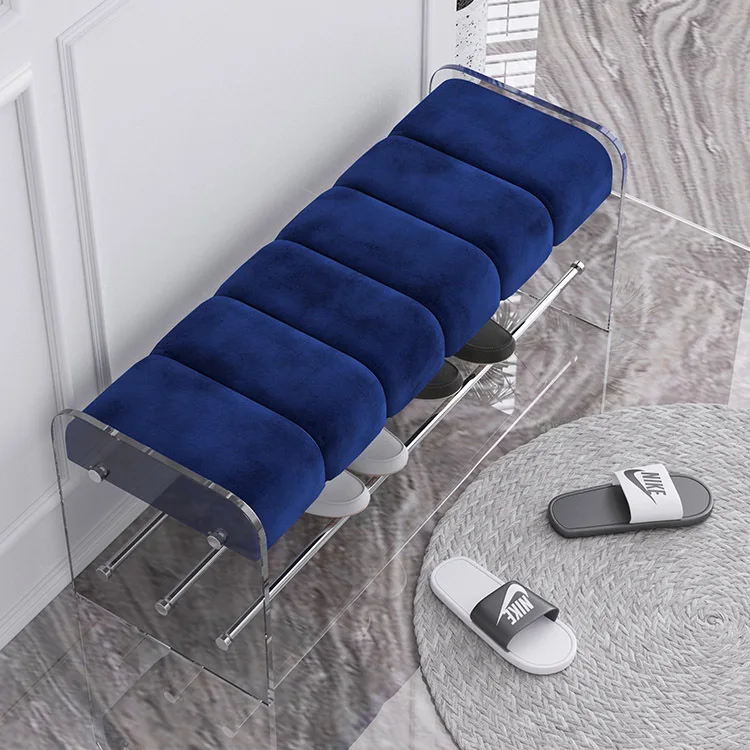 Restaurant Hotel Custom Expandable Metal Acrylic Shoe Rack Bench & Entrance Home Furniture Warehouse Storage