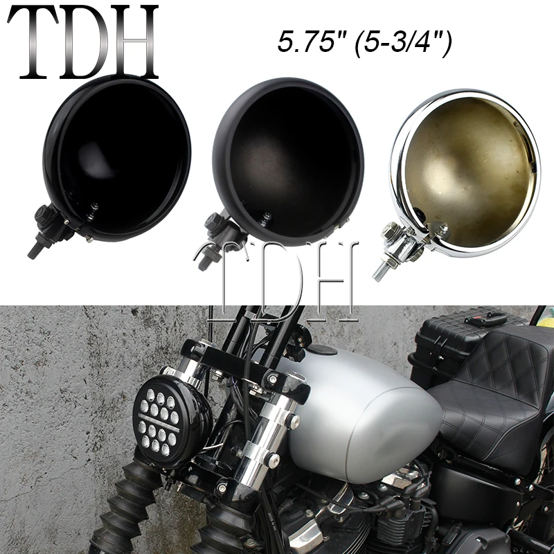 5.75 inch Lighthouse Shell Universal Motorcycle Bottom Mount Headlight LED Headlamp Light Cover Bucket Housing For Harley Custom