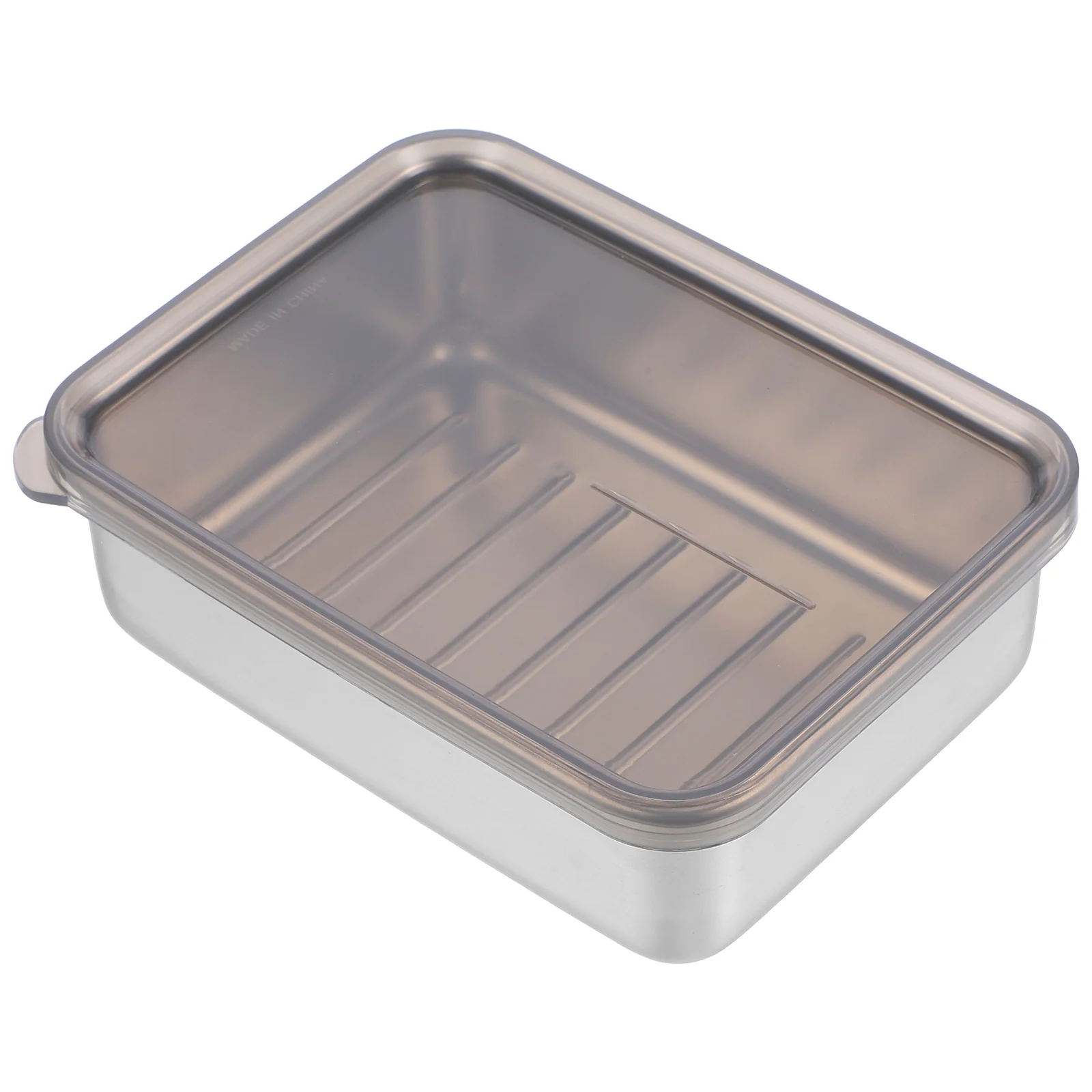 

Stainless Steel Cheese Container 304 Grade Square Pan Food Storage Box for Refrigerator Fridge Sealed Lid Easy Clean