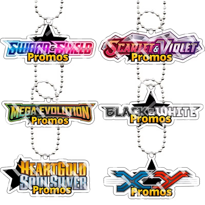 Image of Für Sword Shield Scarlet Violet Mega Evolution XY Promo Series Logo Acryl-Schlüsselanhänger Cartoon-Dekoration Anhänger Festivalgeschenk