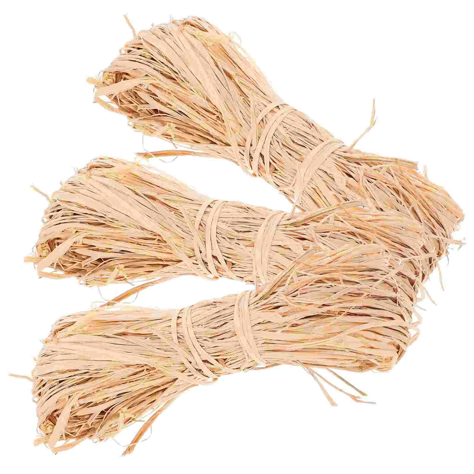 Natural Raffia Ribbon for Embrulho, Rustic Basket Weaving Supplies, Flores Recheio Artesanato, 3 Pacotes