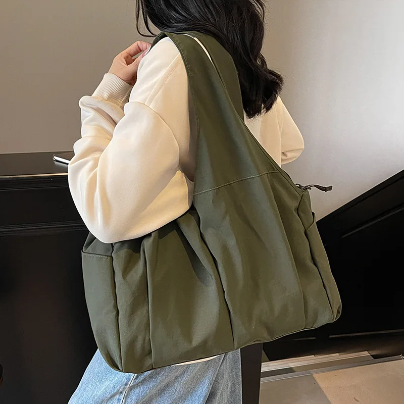 

Korean Canvas Women Shoulder Bag Big Female Student Tote Shopper Bag 2026 Large Fashion Cotton Cloth Girl Bookbag Woman Handbags