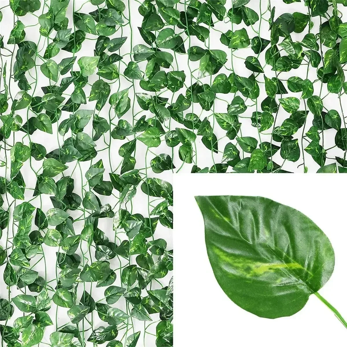 Künstliche grüne Efeublätter, Rattan-Krieffelblätter, Ranke, Hängegirlande, DIY, künstliche Blumen, Pflanzen für Garten, Hochzeit, Party, Heimdekoration