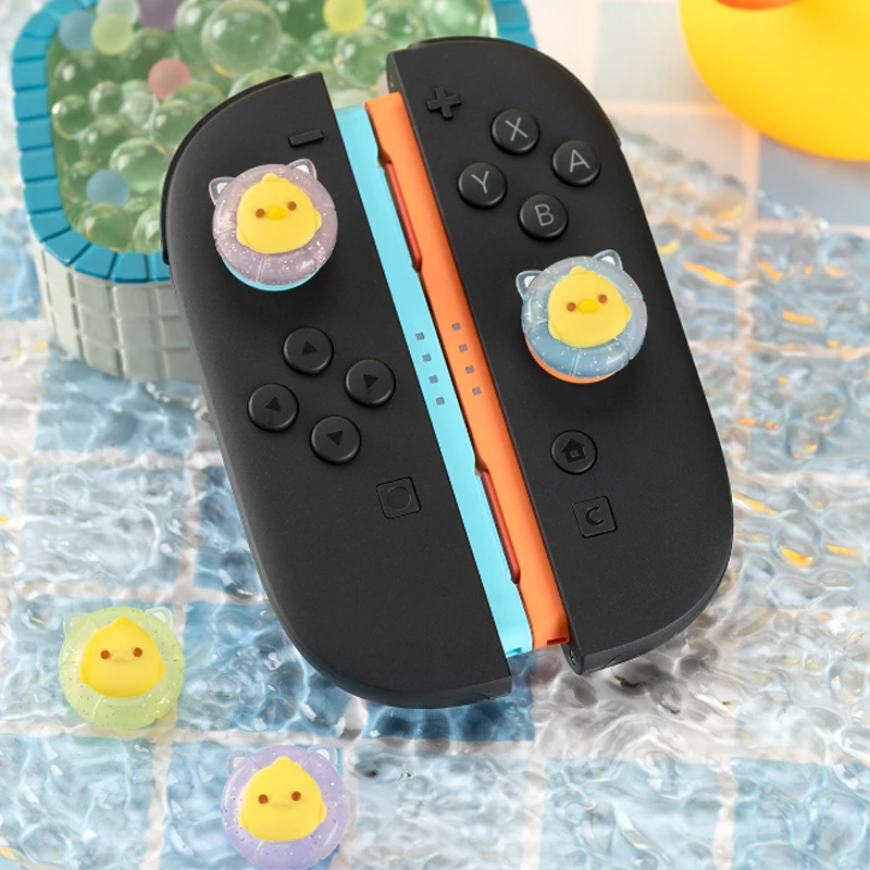 بلينغ داك سيليكون لينة متحكم الأصابع xbox one قبضة غطاء عصا التحكم غطاء لنينتندو سويتش 2 Joycon بريق NS2 تحكم Thumbstick #2