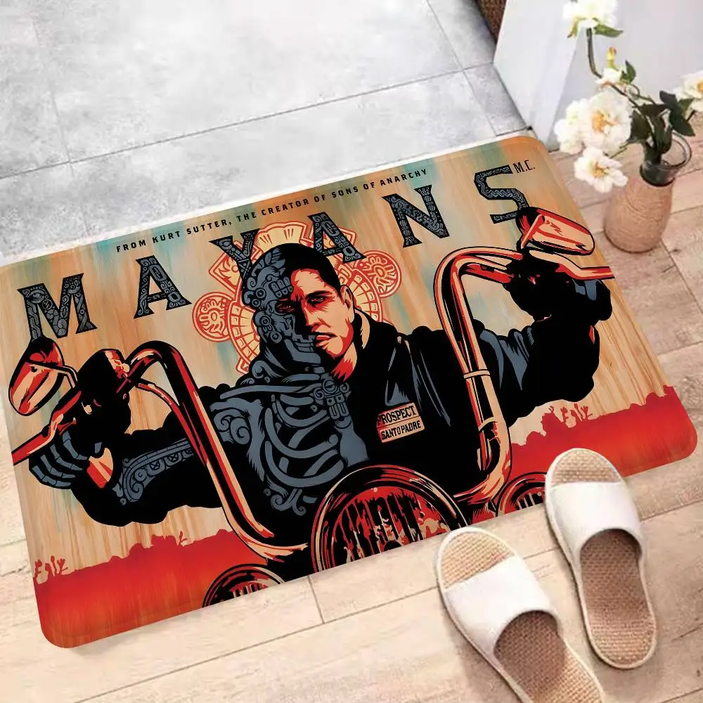 Classic M-Mayans M.C. Movie Floor Mat Rectangle Anti-slip Home Soft Badmat Front Door Indoor Outdoor Mat Welcome Doormat