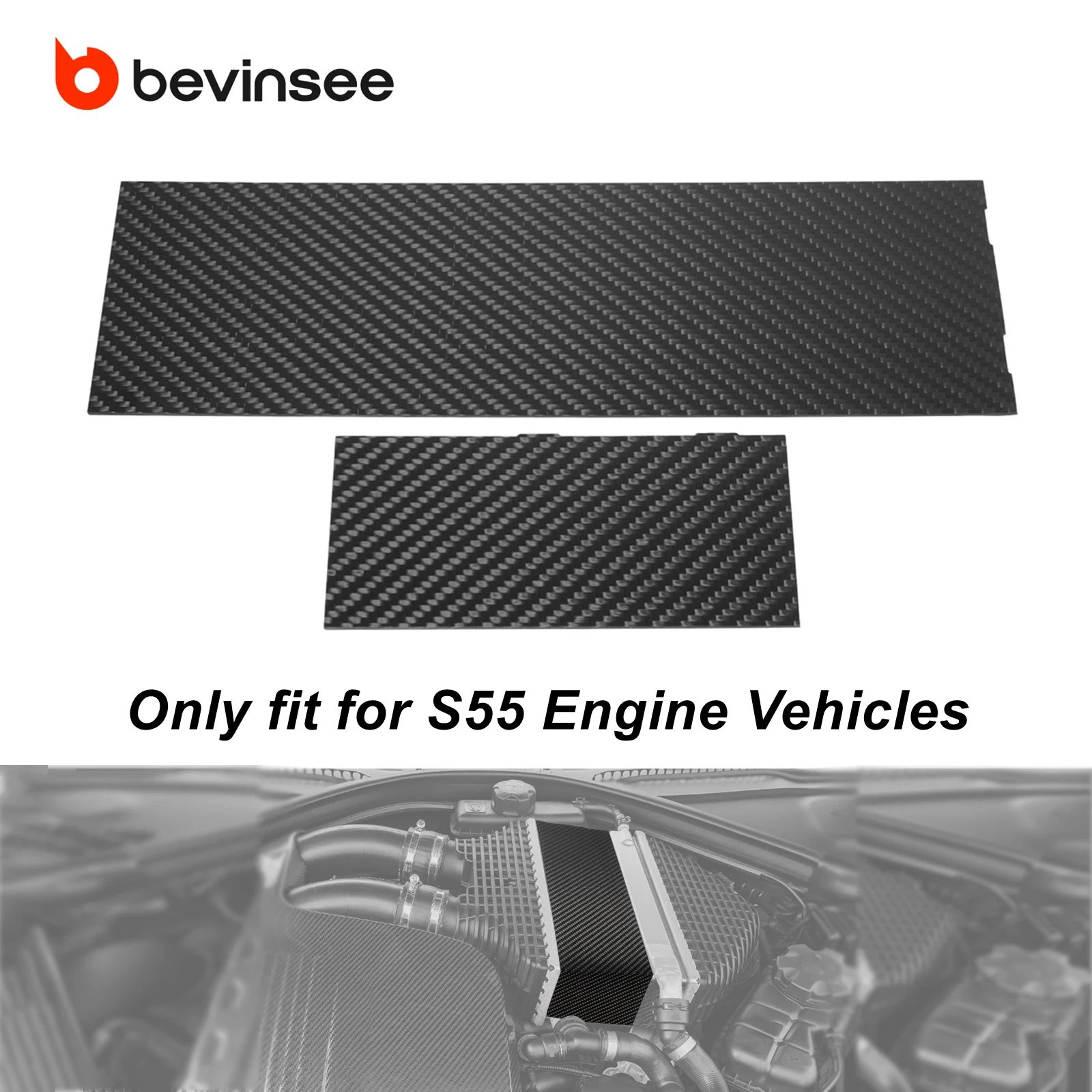 

For BMW S55 Engine Carbon Intercooler Cover, for BMW M2 Series F87 2015-2020,M3 Series F80 2013-2020,M4 Series F82/F83 2013-2020