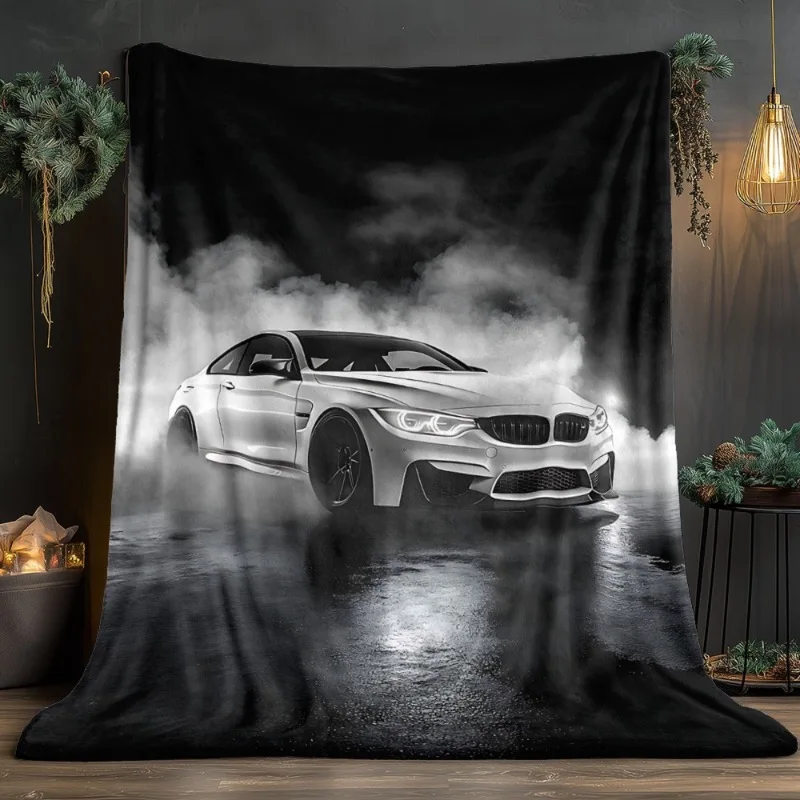 1pc Luxury Sports car Throw Blanket - Lightweight Flannel All-Season Soft Warmth for Home Office Camping