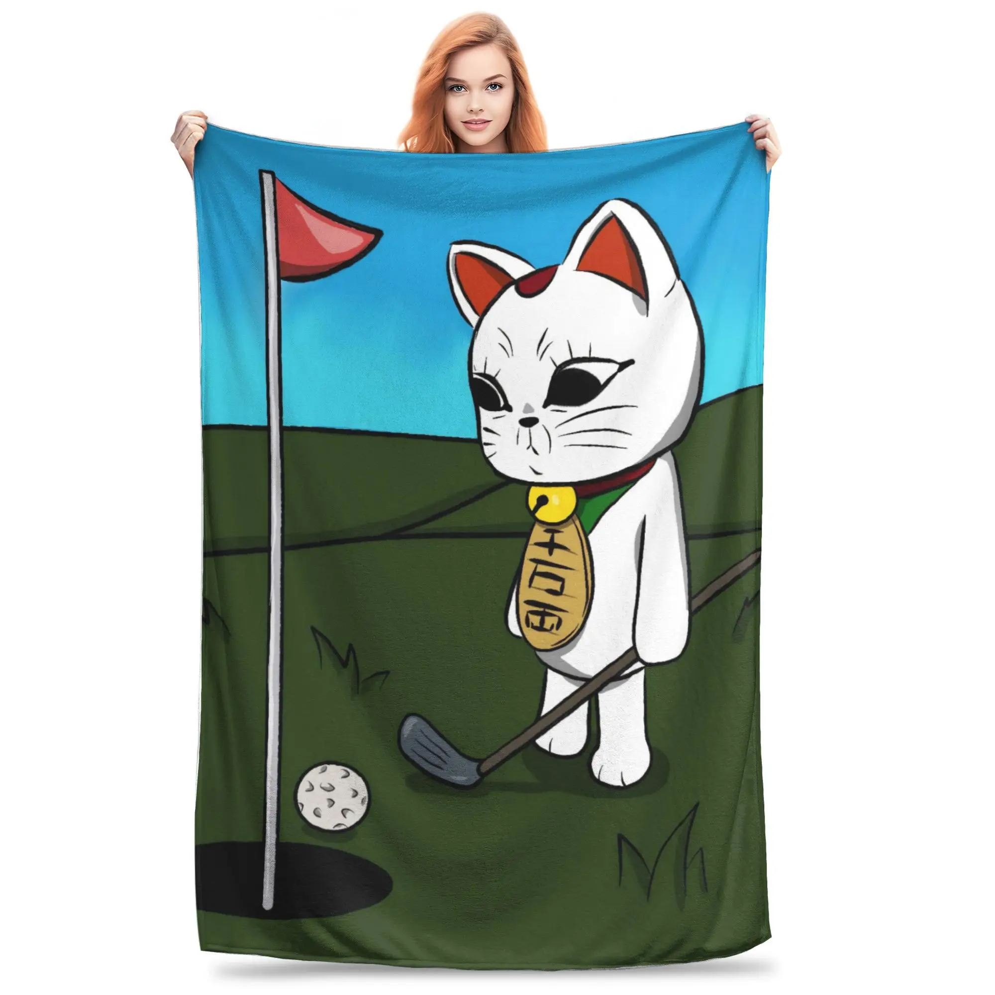 Turbo Granny Cat Warm Soft Blankets  Kids Adult Plush Throw Blanket Print Couch Chair Flannel Bedspread Sofa Bed Cover