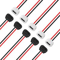 5/10PCS Type-C Female Chassis Waterproof 2P Solder Wire Type USB C Pigtail Cable Extension Power Cable USB-C Plug to 2 Pin Bare