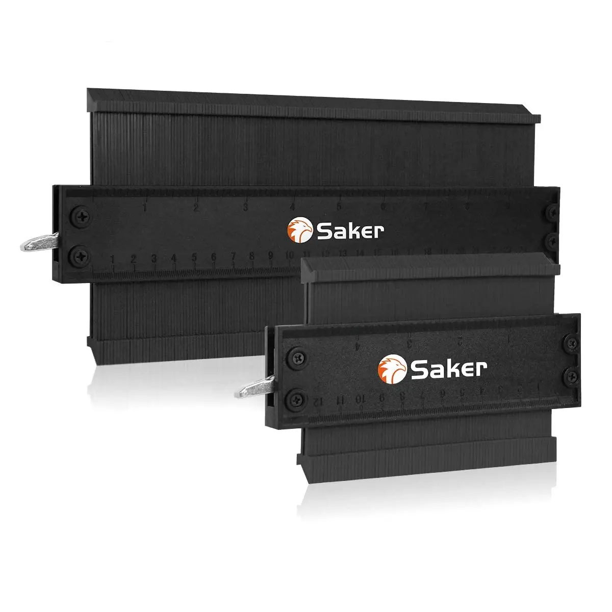 Saker®Kontur ölçer profil aracı (10 inç + 5 inç) ayarlanabilir kilit teksir kopya şablon ahşap işaretleme araçları 2 adet