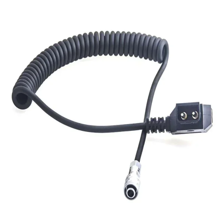 كابل طاقة D-Tap P Tap كابل ملفوف لكاميرا سينما الجيب BMPCC 4K Blackmagic وموصلات Dtap للبطارية مثبتة على شكل حرف V باللون الذهبي