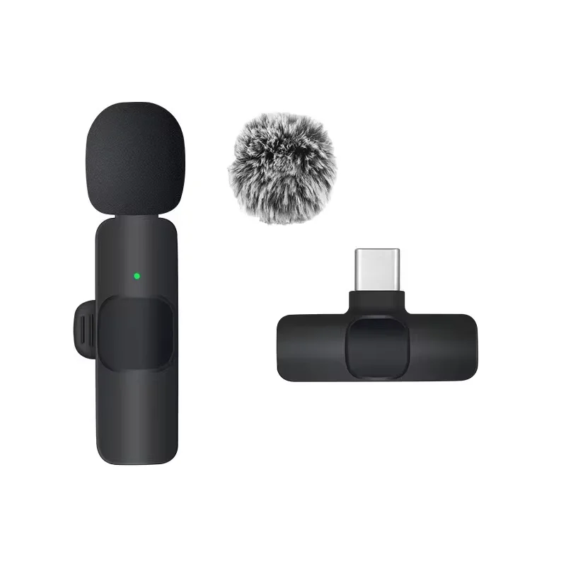 KEBIDUMEI 2.4G draadloze lavaliermicrofoon Draagbare audio-video-opname voor iPhone Android Live-uitzending Gaming-telefoon