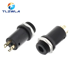 5PCS 3.5mm 4 Channel Female Headphone Stereo Jack Panel Mount Connector Audio Video Vertical Socket Gold Plated High Quality