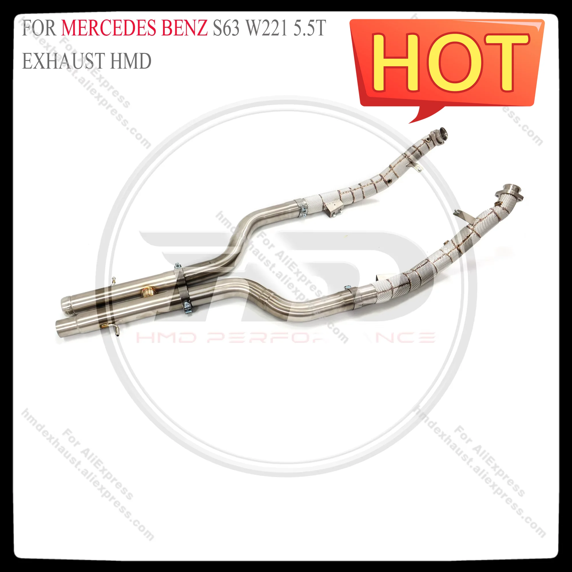 

HMD Exhaust System High Flow Performance Downpipe forMercedes BENZ S63 W221 5.5T With Heat shield